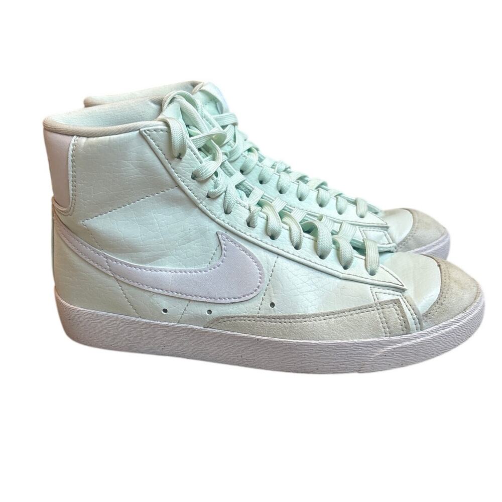 Nike Women's High-Top Sneakers in Light Mint and White - Picture 3 of 8
